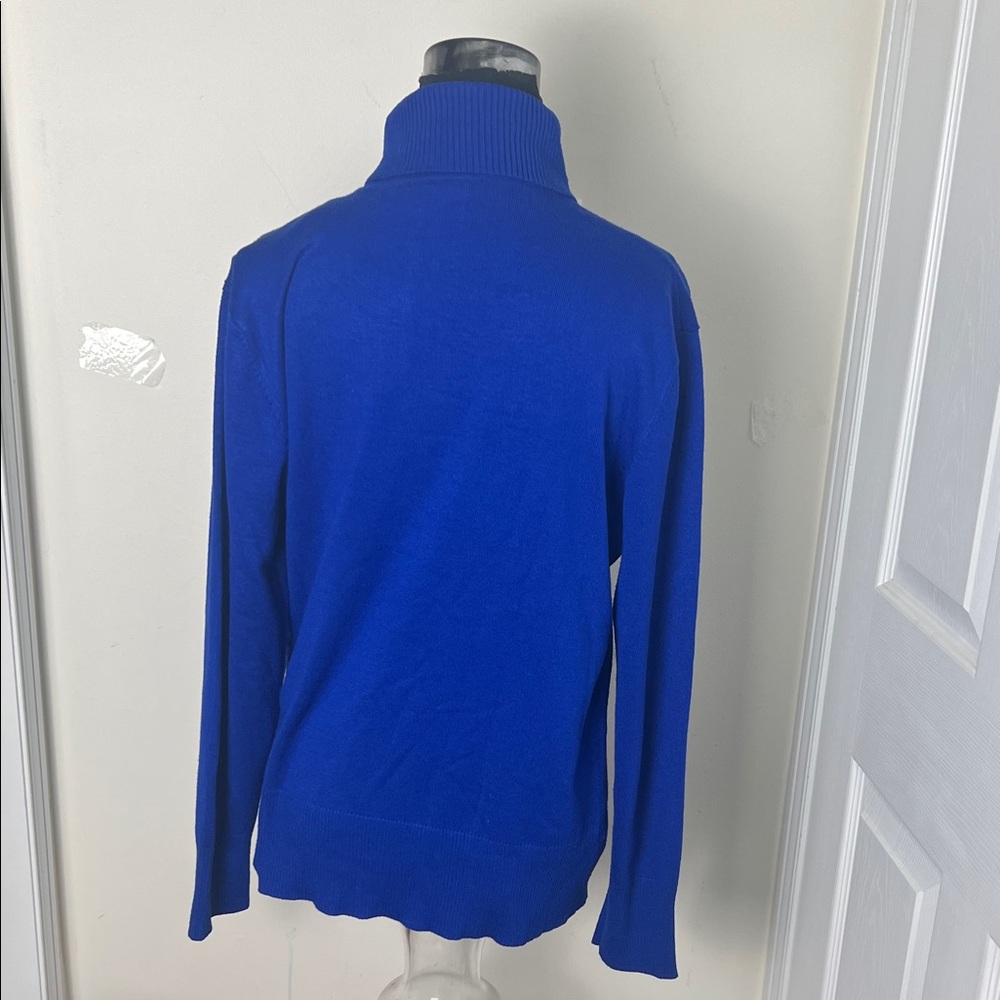 Cable & Gauge Royal Blue Turtleneck Sweater - Picture 8 of 10